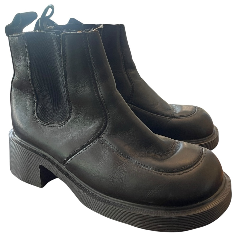 Dr Martens Chelsea Boot Pull On Black Leather Vintage 90s England Grunge Women 6